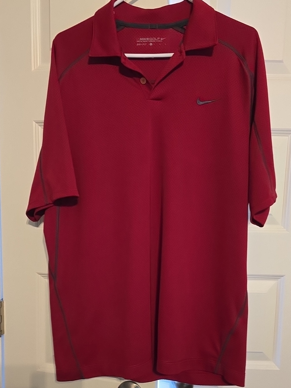 Nike Gold Dry Fit Men's Dark Red Short-Sleeve Performance Polo